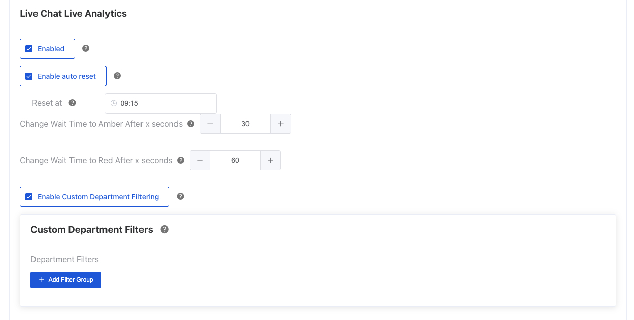 Setting Live Chat Live Analytics